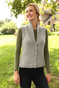 Montague Bulky Lace Vest Knitting Pattern Download